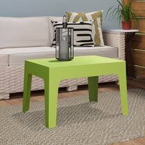 The rodi side table is a great companion to many of our furniture items, the perfect place for a cup of tea and slice of cake next to your garden sun lounger. Green Plastic Patio Tables You Ll Love In 2021 Wayfair