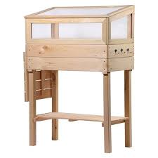 Dobar hochbeet pflanztreppe fsc® zertifiziertes holz bernstein 90 x 70 x 60 cm. Dobar Hochbeet 116 X 40 X 110 Cm Holz Natur Bauhaus