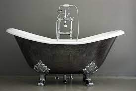 The heritage clawfoot tub and shower package includes everything you need to add a modern classic into your bathroom. The Stratford 61 Cast Iron Double Slipper Clawfoot Tub With A Hand Burnished Exterior And Drain