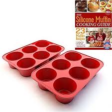 Amazon Com Silicone Texas Muffin Pans And Cupcake Maker 6 Cup Large Set Of 2 Commercial Use Plus Muffins Rec Cupcake Maker Silicone Muffin Pan Muffin Pans
