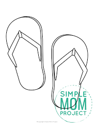 Use our print and color flip flops for a quick memory game, laminate them and use them for magnets, luggage tags, or party place holders. Free Printable Flip Flops Template Simple Mom Project