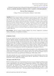 Pdf Ielts Academic Reading Module Test Validity And Reliability