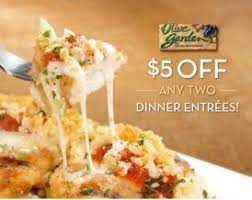 Olive Garden Coupon 5 Off 2 Entrees Couponing 101 Dinner Entrees Olive Garden Coupons Dinner