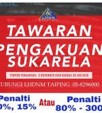 Untuk memaklumkan pihak tuan, syarikat abc sdn bhd no fail cukai pendapatan: Tawaran Pengakuan Sukarela Lhdn Taiping