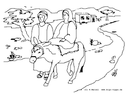 Zum Bild Maria Und Josef Auf Dem Weg Ausmalen Krippe Weihnachten Ausmalbild