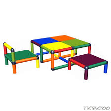 Bomi stabile kindersitzgruppe amy 2 stühle u. Moveandstic Kleinkind Sitzgruppe Vanny Tisch Stuhl Und Hocker Multicolor Tiktaktoo