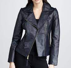 Womens Soft Lambskin Navy Blue Leather Stylish Jacket Upper Genuine Leather Int In 2021 Leather Jackets Women Leather Motorcycle Jacket Women Custom Leather Jackets