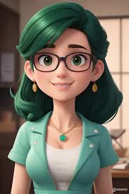 A cartoon character with glasses and a blue shirt