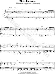 Includes midi and pdf downloads. Ac Dc Thunderstruck Sheet Music Piano Solo In C Major Download Print Sku Mn0118546
