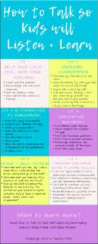 Poster How To Talk So Kids Will Listen By Challenges From A Teacher Mom Teacher Mom Homeschool Learning Busy Teacher