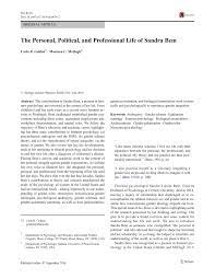 B are involved in politics. Pdf Sandra Lipsitz Bem 1944 2014