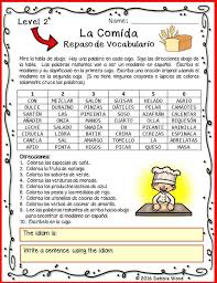 Spanish Food Activities Spanish Food Vocabulary Spanish Lessons For Kids Vocabulary