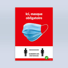 Affiche Ici Masque Obligatoire Fr Flyerline Suisse Sa