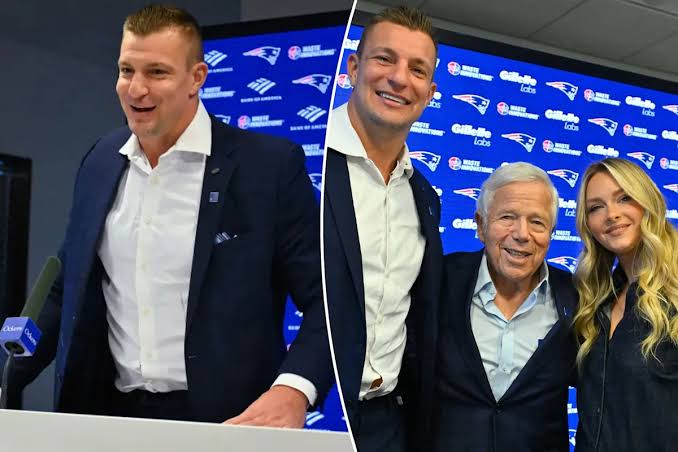Robert Kraft tries to entice Rob Gronkowski to suit up against Jets at Patriots retirement ceremony - Yahoo Sports
