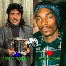 Little Richard shook the foundations of rock & roll with explosive vocals,  flamboyant style, and a fearless presence that made him a true pioneer.  Snoop Dogg gave hip-hop its laid-back West Coast