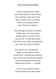 Die Made Von Heinz Erhardt Arbeitsblatter Sprache Heinz Erhardt Erhardt Gedichte Und Spruche
