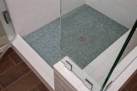 Shower Remodel In Chandler Arizona Blue Penny Tile Shower Floor Tile Wood Look Tile In Bathroom Floor F Bathroom Remodel Pictures Shower Tile Shower Floor Tile