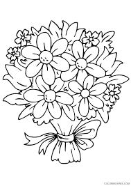 Printable flower coloring pages, coloring sheets and pictures for kids, children. Design Coloring Pages Flowers Bouquet Coloring4free Coloring4free Com
