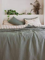 Serene Sage Calming Home Decor Green Aesthetic Interior Design Sage Green Bedroom Aesthetic Bedding Bedroom Green