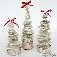 Scrappy Book Page Christmas Trees View From The Fridge Diy Christmas Paper Christmas Projects Diy Christmas Paper