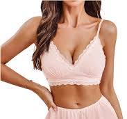 SweatyRocks Women's Lace Trim Underwear Lingerie Sets Sexy V Neck Bra and  Panty Set Pajama Sets