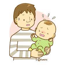 新米パパと泣いている赤ちゃんのイラスト ソフト 赤ちゃん マタニティ 妊婦さんや家族のイラスト素材 イラスト ソフト 赤ちゃんのイラスト 赤ちゃん