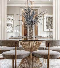Rana Elshaer On Instagram My All Time Favorite Is Mixing Gold And Silver Tones Beautiful Dining Area Via Be Decor Gold Dining Room Interesting Dining Room