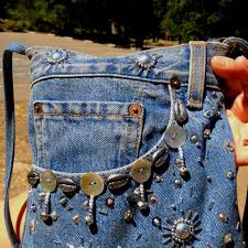 Pin By Silvia Uribe On Crafty Blue Jean Purses Denim Bag Denim And Lace