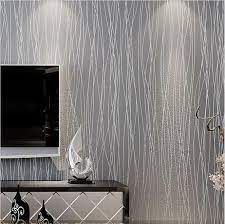 Non Woven Fashion Thin Flocking Vertical Stripes Wallpaper For Living Room Sofa Background Grey Silver From Eshop Dh 30 16 Dhgate Com Silver Wallpaper Living Room Living Room Grey Wallpaper Living Room
