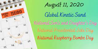 पतंजली यांनी 10 ऑगस्ट 2020 रोजी मुख्य कर आयुक्त (pr. August 11 2020 Global Kinetic Sand Day National Son S And Daughter S Day National Raspberry Bombe Day National Presidential Joke Day National Day Calendar
