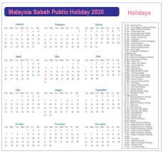 Visit sabah.gov.my for the original release. Sabah Public Holidays 2020 Sabah Holiday Calendar