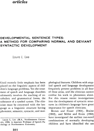 Developmental Sentence Types A Method For Comparing Normal