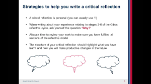 While writing about those experiences, the writer describes about how those writing a reflective essay can be quite a task for many students. Critical Reflection Youtube
