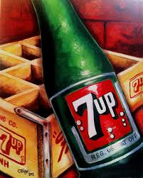 Now if you will notice the difference between the two pics. Vintage 7up Bottle Painting By Terry J Marks Sr