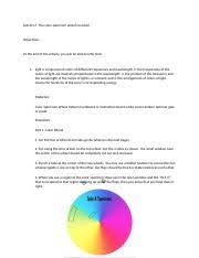 So i should expect that the product of wavelength. Light Activities Activity 4 The Color Spectrum Wheel Revisited Objectives At The End Of The Activity You Will Be Able To Infer That 1 Light Is Course Hero