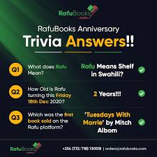 Country living editors select each product featured. Rafu Books Kenya Here Are The Answers To Our Anniversary Trivia Questions This Week Winners Announcement To Follow At 9 A M Thank You All For Participating And Thank You For The