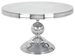 Pedestal coffee, console, sofa & end tables : Traditional Coffee Table Pedestal Base With Round Tabletop Aluminum Finish Contemporary Coffee Tables By Efurnish Houzz