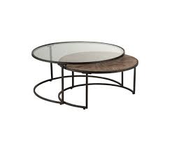 Caratéristique de la table gigogne: Tables Gigognes Rondes Metal Et Verre Style Exotique Maria