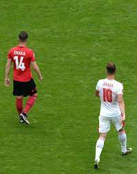 Albania S Midfielder Taulant Xhaka L Walks Next To His Brother Switzerland S Midfielder Granit Xhaka During The Euro 2016 G Football Euro 2016 Football Match