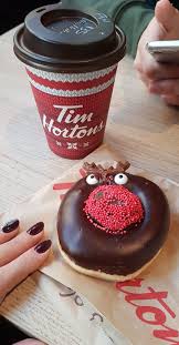 Chocolate Donut Tim Hortons Coffee Tim Hortons Coffee Christmas Donuts Tim Hortons