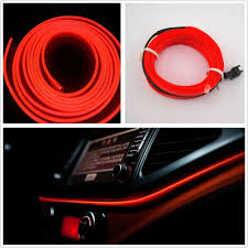 2m Red El Wire 12v Car Interior Decor Fluorescent Neon Strip Cold Light Tape Ebay Motors Parts Accessories Car Interior Decor Car Interior Truck Interior