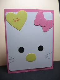 Simple Easy Birthday Card Ideas For Kids Simple Hello Kitty Card Kids Birthday Cards Girl Birthday Cards Cards Handmade