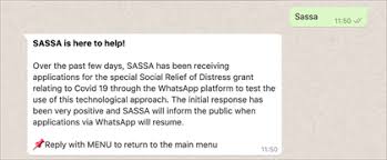 Check spelling or type a new query. New R350 Unemployment Grants Will Use Whatsapp For Registration And First Tests Have Been Completed