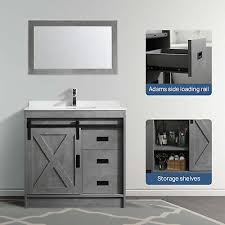 36 Bathroom Vanity Gray Cabinet W