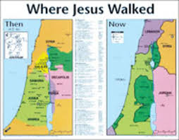 Biblical maps for the study of the bible and history. Where Jesus Walked Then And Now Maps Wall Char Cokesbury