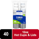 Dixie To Go Paper Cups with Lids, 12 Ounces, 40 Count, Multicolor ...