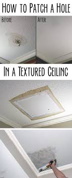 How To Patch A Hole In A Textured Ceiling Ehow Com Ceiling Texture Home Repairs Repair Ceilings