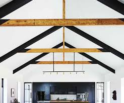 Open plan country kitchen in barn conversion sloping wood. Exposed Beams What To Know About The Ceiling Style Inside Out