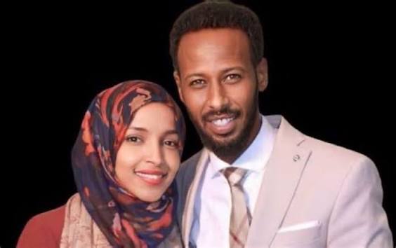 Photo 1: Ilhan Omar with her brother. Photo 2: Ilhan Omar with her ex- husband.
