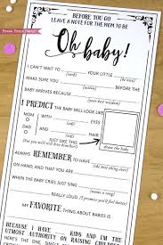 Another set of printable cards for a baby shower and birthday parties from the little umbrella. Baby Shower Advice Cards Mad Libs Black Press Print Party